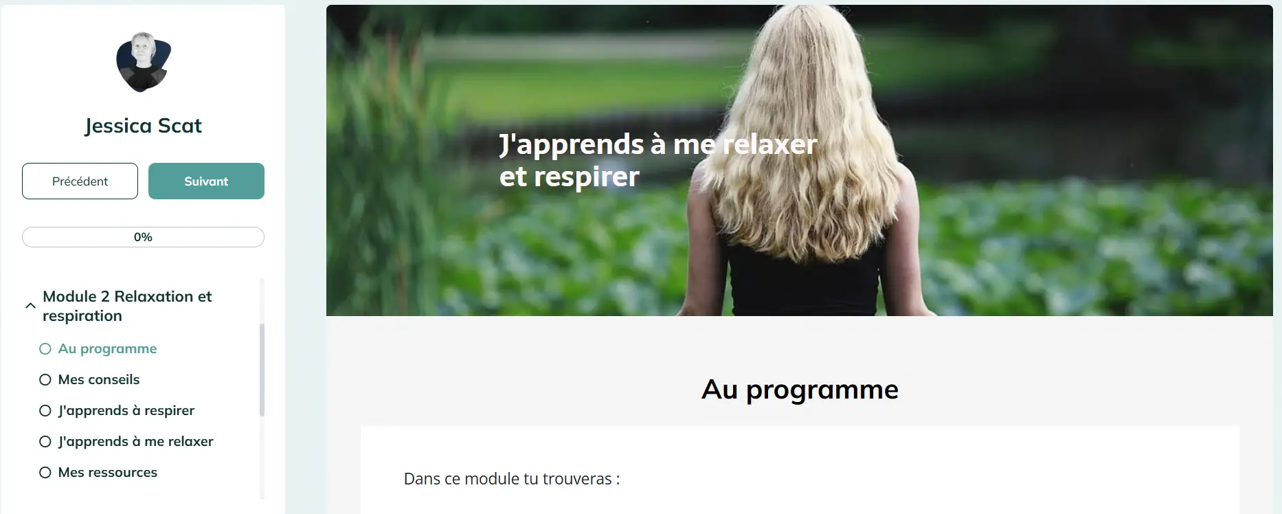 Module 2 J'apprends à me relaxer et respirer
